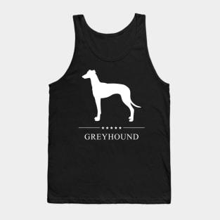 Greyhound Dog White Silhouette Tank Top